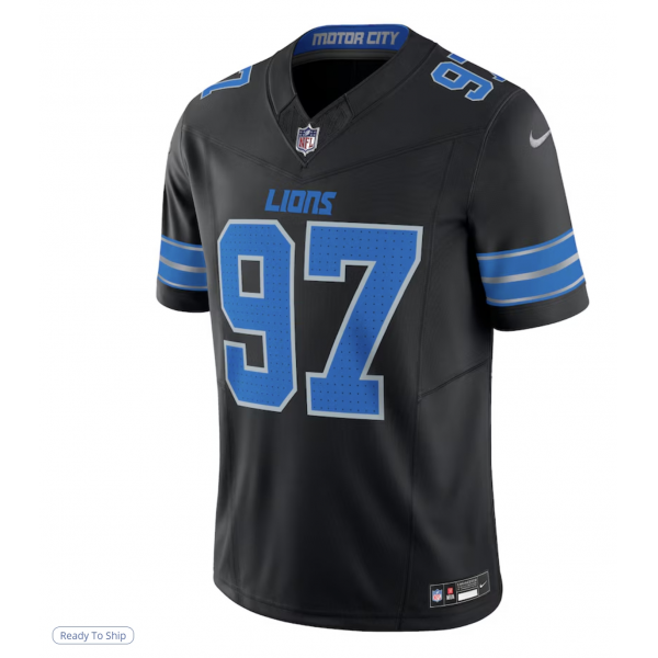 Men's Detroit Lions Aidan Hutchinson Nike Black 2nd Alternate Vapor F.U.S.E. Limited Jersey