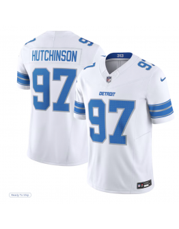 Men's Detroit Lions Aidan Hutchinson Nike White Vapor F.U.S.E. Limited Jersey