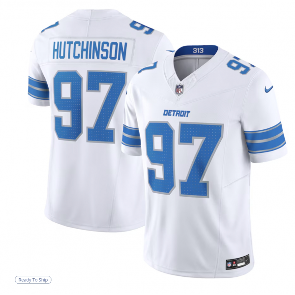 Men's Detroit Lions Aidan Hutchinson Nike White Vapor F.U.S.E. Limited Jersey