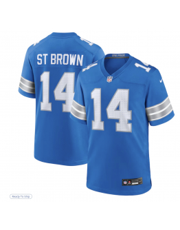 Men's Detroit Lions Amon-Ra St. Brown Nike Blue Game Jersey