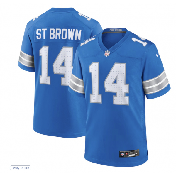 Men's Detroit Lions Amon-Ra St. Brown Nike Blue Game Jersey