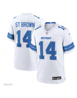 Men's Detroit Lions Amon-Ra St. Brown Nike White Game Jersey