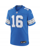 Men's Detroit Lions Jared Goff Nike Blue Game Jersey