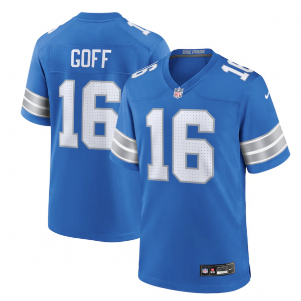 Men's Detroit Lions Jared Goff Nike Blue Game Jersey