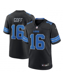 Men's Detroit Lions Jared Goff Nike Black 2nd Alternate Game Jersey