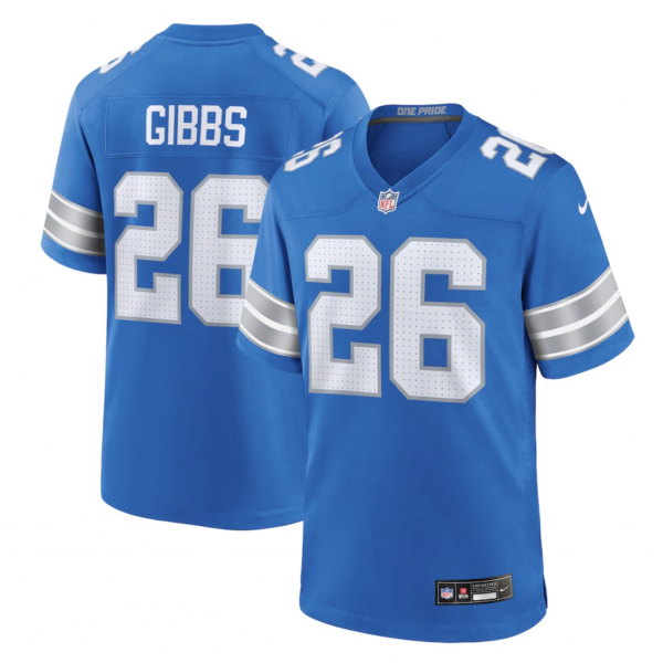 Men's Detroit Lions Jahmyr Gibbs Nike Blue Game Jersey