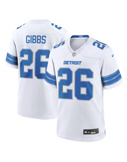 Men's Detroit Lions Jahmyr Gibbs Nike White Game Jersey