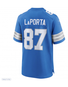 Men's Detroit Lions Sam LaPorta Nike Blue Game Jersey