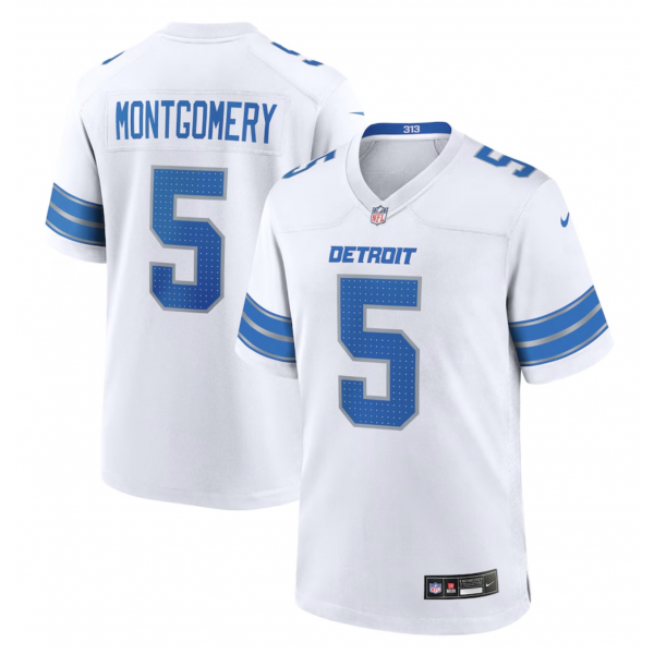 Men's Detroit Lions David Montgomery Nike White Game Jersey