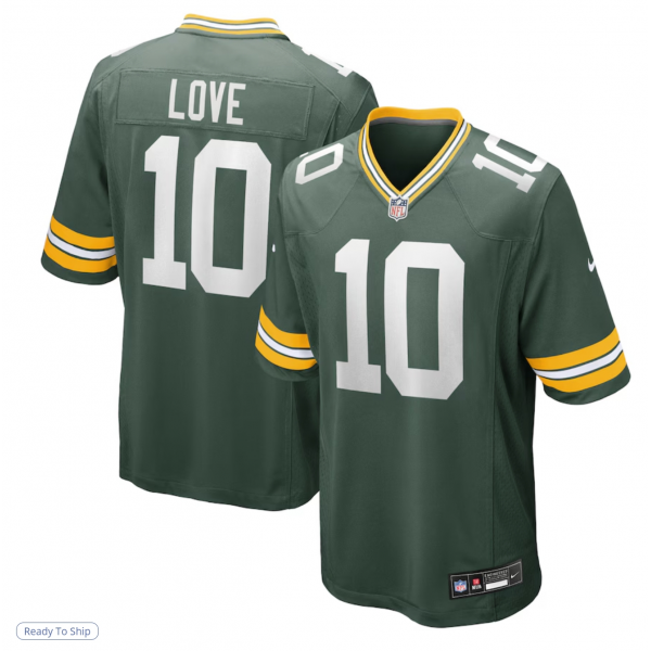 Men's Green Bay Packers Jordan Love Nike Green Player Game Jersey