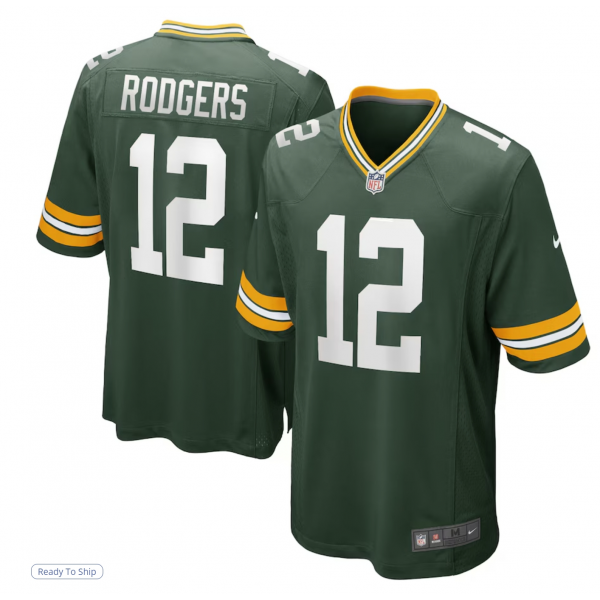 Men's Green Bay Packers Aaron Rodgers Nike Green Game Player Jersey