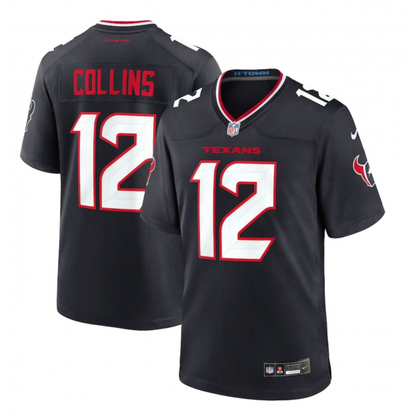 Men's Houston Texans Nico Collins Nike Navy Game Jersey