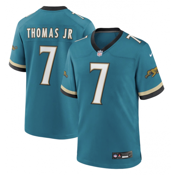 Men's Jacksonville Jaguars Brian Thomas Jr. Nike Teal Prowler Throwback Player Game Jersey