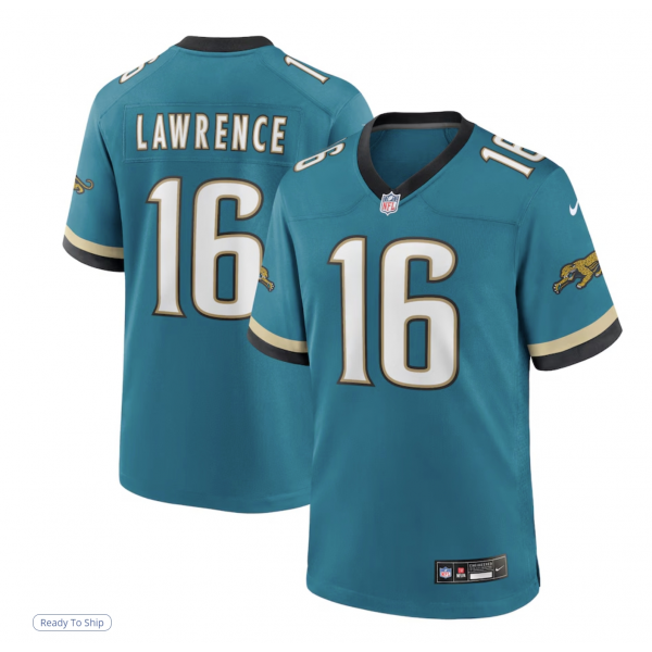 Men's Jacksonville Jaguars Trevor Lawrence Nike Teal Prowler Throwback Player Game Jersey