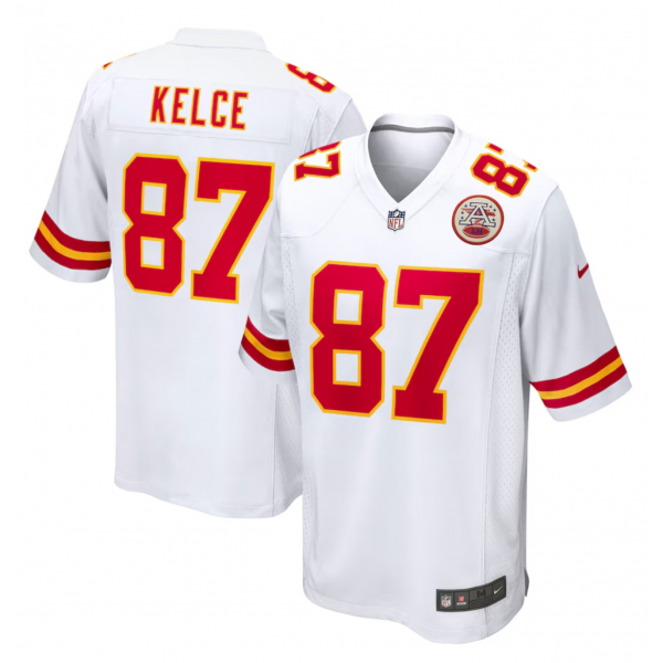 Men's Kansas City Chiefs Travis Kelce Nike White Player Game Jersey