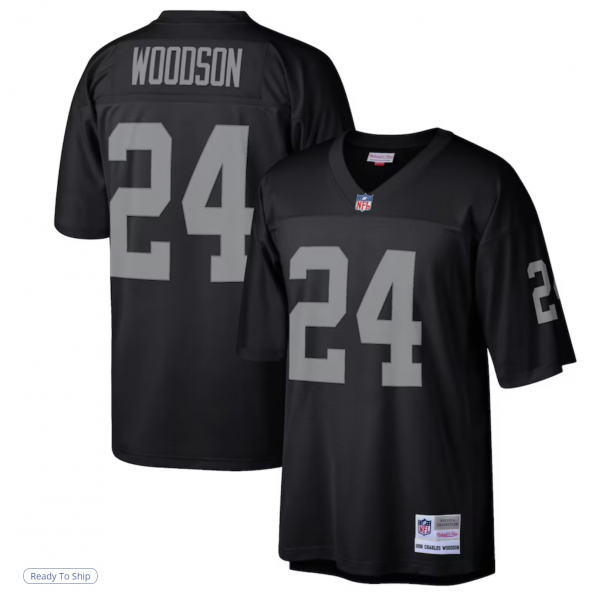 Men's Las Vegas Raiders Charles Woodson Mitchell & Ness Black Legacy Replica Jersey