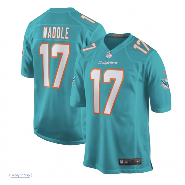 Youth Miami Dolphins Jaylen Waddle Nike Aqua Game Jersey