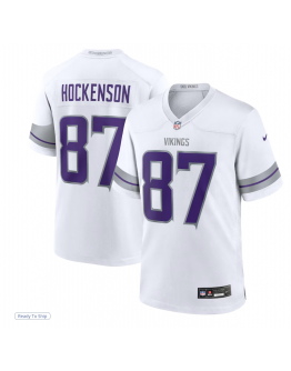 Men's Minnesota Vikings T.J. Hockenson Nike White Alternate Game Player Jersey