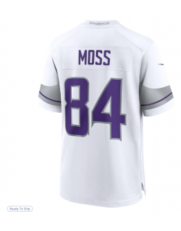 Men's Minnesota Vikings Randy Moss Nike White Alternate Retired Player Game Jersey