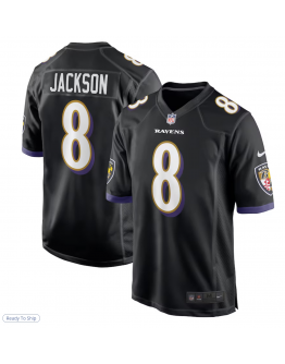 Men's Baltimore Ravens Lamar Jackson Nike Black Alternate Game Jersey