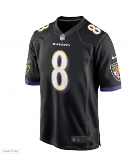 Men's Baltimore Ravens Lamar Jackson Nike Black Alternate Game Jersey