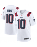 Men's New England Patriots Drake Maye Nike White Player Game Jersey