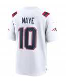 Men's New England Patriots Drake Maye Nike White Player Game Jersey