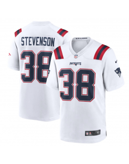 Men's New England Patriots Rhamondre Stevenson Nike White Game Player Jersey