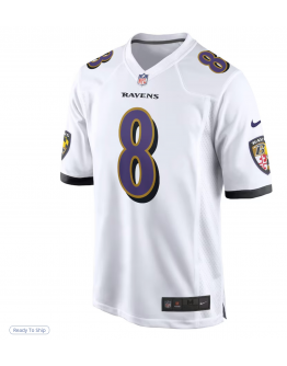 Men's Baltimore Ravens Lamar Jackson Nike White Game Jersey