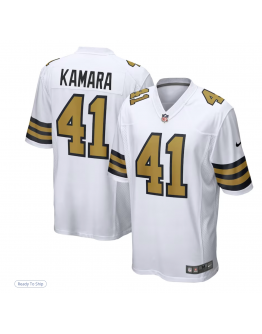 Men's New Orleans Saints Alvin Kamara Nike White Alternate Game Jersey