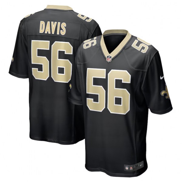 Men's New Orleans Saints Demario Davis Nike Black Game Jersey