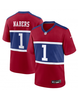 Men's New York Giants Malik Nabers Nike Century Red Alternate Game Jersey