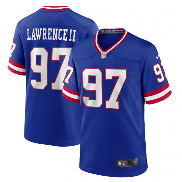 Men's New York Giants Dexter Lawrence II Nike Royal Classic Game Player Jersey