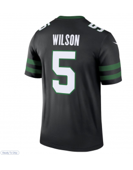 Men's New York Jets Garrett Wilson Nike Black Alternate Legend Player Performance Top