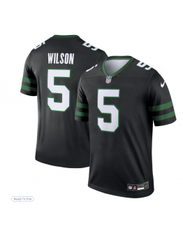 Men's New York Jets Garrett Wilson Nike Black Alternate Legend Player Performance Top