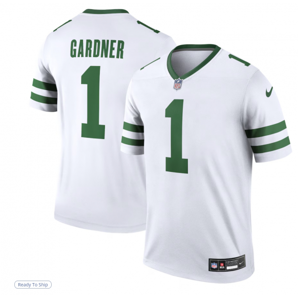 Men's New York Jets Ahmad Sauce Gardner Nike Legacy White Legend Player Performance Top