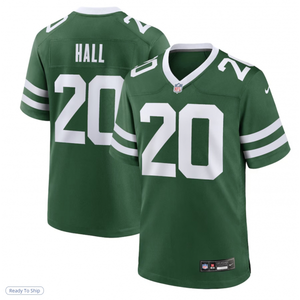 Men's New York Jets Breece Hall Nike Legacy Green Game Jersey