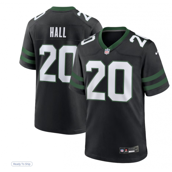 Men's New York Jets Breece Hall Nike Legacy Black Alternate Game Jersey