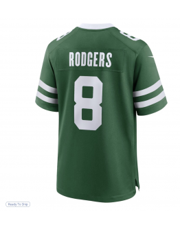 Men's New York Jets Aaron Rodgers Nike Legacy Green Game Jersey