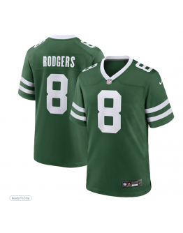 Men's New York Jets Aaron Rodgers Nike Legacy Green Game Jersey