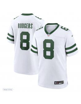 Men's New York Jets Aaron Rodgers Nike Legacy White Game Jersey