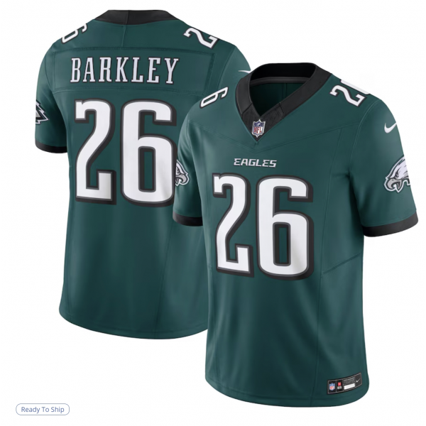 Men's Philadelphia Eagles Saquon Barkley Nike Midnight Green Game Player Jersey