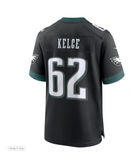 Men's Philadelphia Eagles Jason Kelce Nike Black Alternate Game Jersey