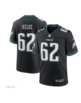 Men's Philadelphia Eagles Jason Kelce Nike Black Alternate Game Jersey