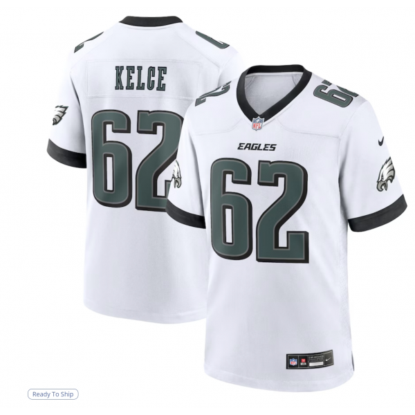 Men's Philadelphia Eagles Jason Kelce Nike White White Game Jersey