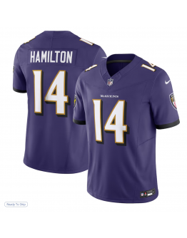 Men's Baltimore Ravens Kyle Hamilton Nike Purple Vapor F.U.S.E. Limited Jersey