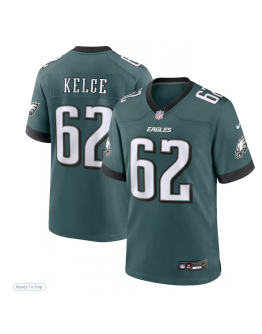 Men's Philadelphia Eagles Jason Kelce Nike Midnight Green Team Game Jersey