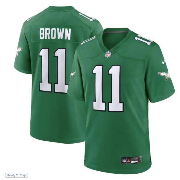 Men's Philadelphia Eagles A.J. Brown Nike Kelly Green Alternate Game Player Jersey