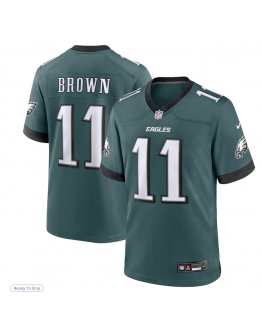 Men's Philadelphia Eagles A.J. Brown Nike Midnight Green Team Game Jersey