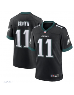 Men's Philadelphia Eagles A.J. Brown Nike Black Alternate Game Jersey